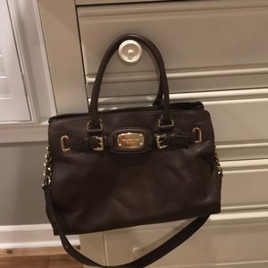Michael Kors Brown leather/gold accents bag